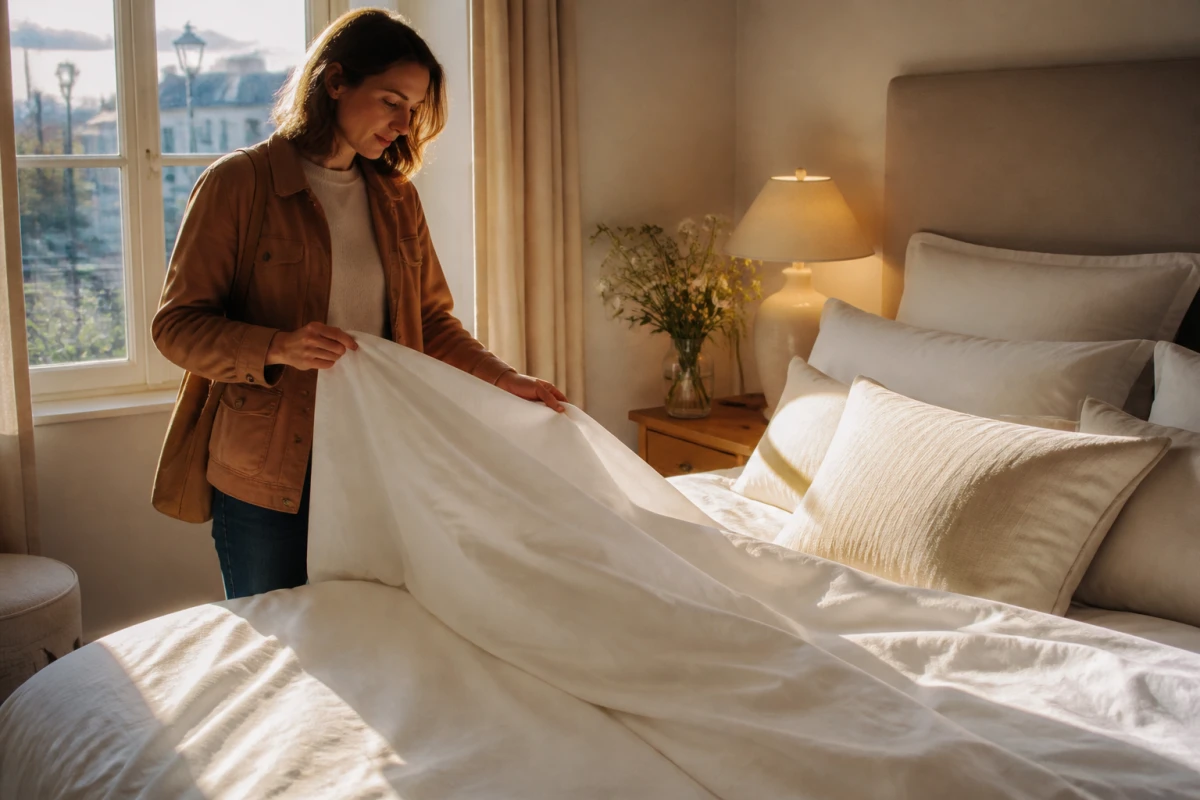 Acheter une parure de draps 100% coton avec livraison rapide partout en France