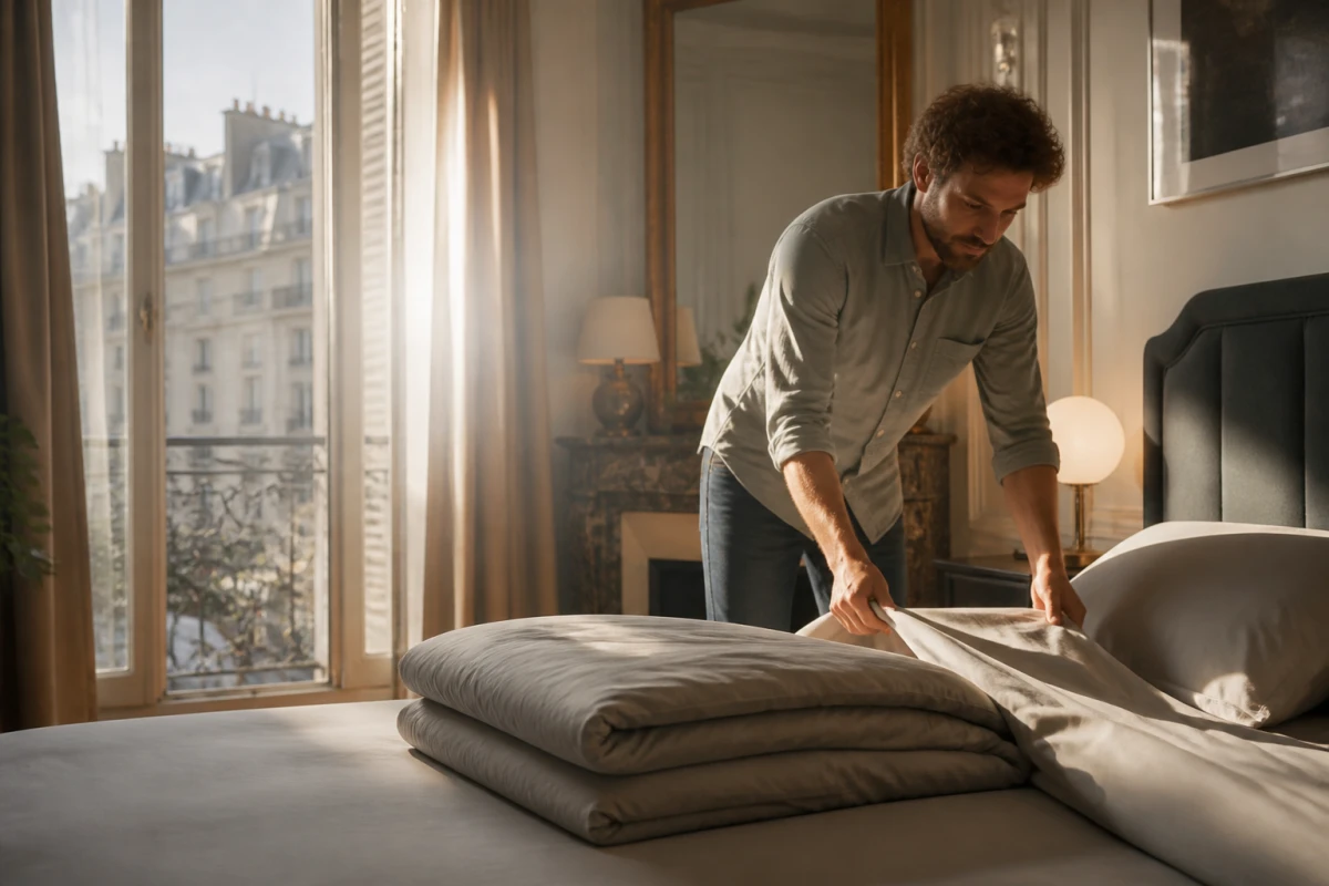 Parure de draps 4 pièces, linge de lit, roosmar.com France entière, livraison partout en France